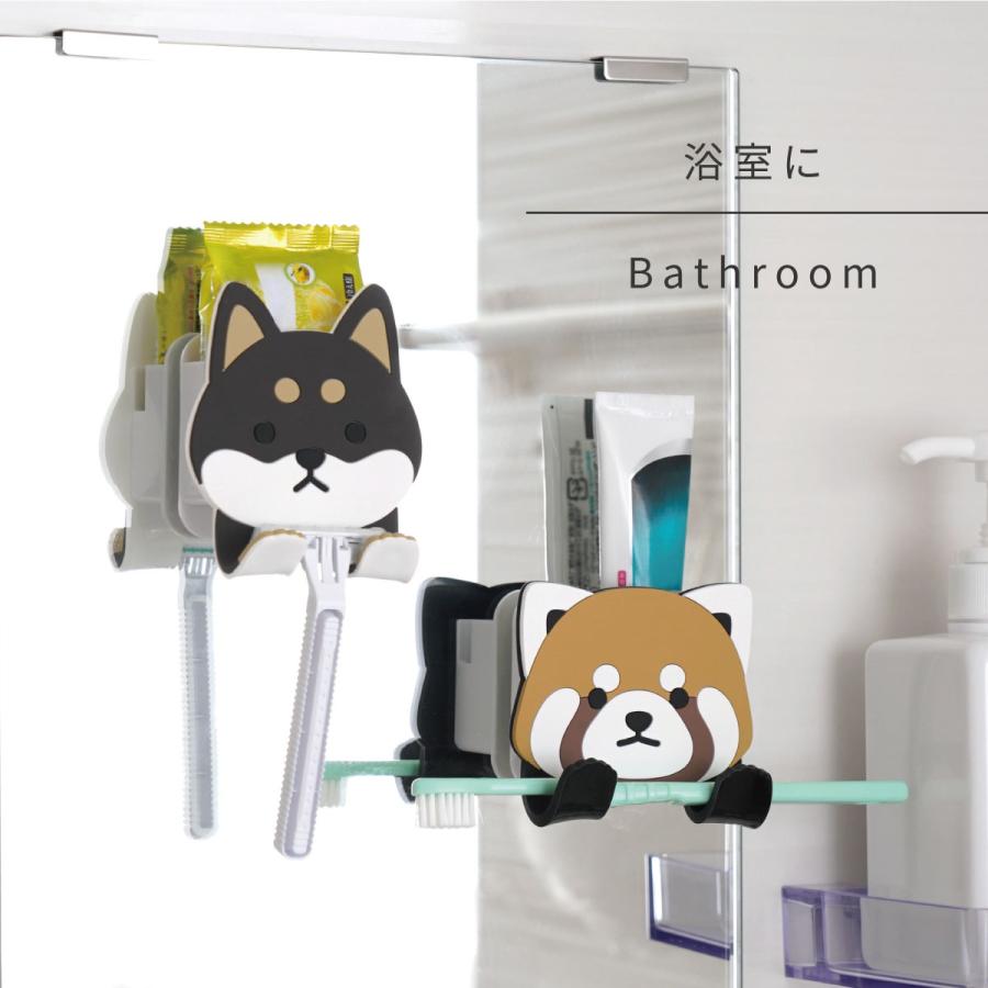 フック スティッキーフック ポケット 吸着式 はちわれ みけねこ しばいぬ トイプードル うさぎ はりねずみ ふくろう パンダ グッズ 浴室 洗面所 玄関  壁面収納 |  | 29