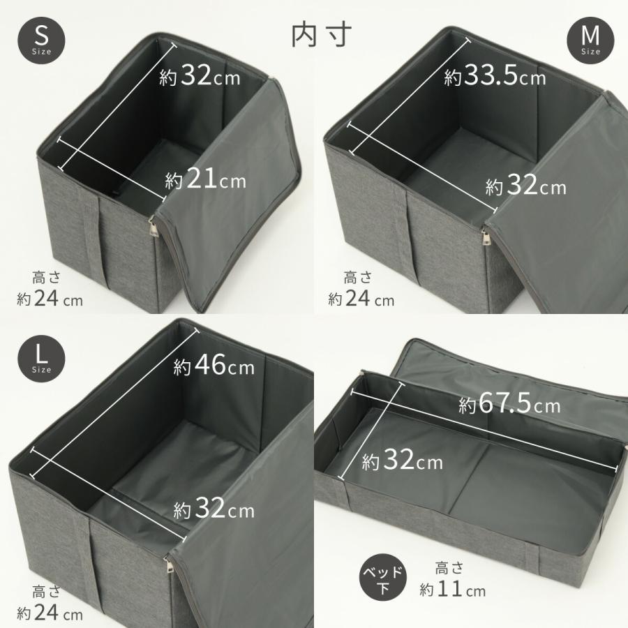 収納ケース gute グーテ 蓋付き衣類収納ボックス M 1個 グレー ふた付
