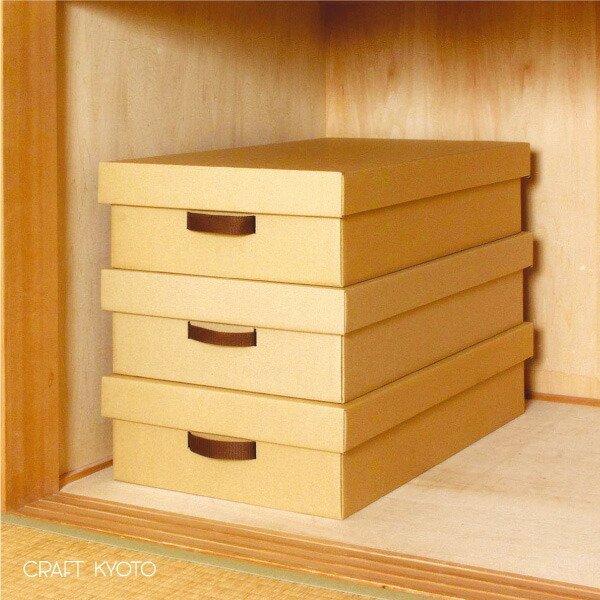 収納ボックス CRAFT 押入れ用 ふた付き 3個組 ブラック 黒 収納ボックス CRAFT 押入れ用 ふた付き 3個組 ブラック 黒