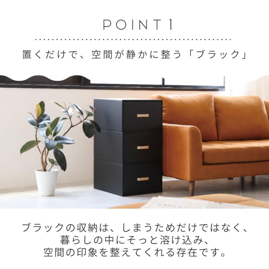 収納ボックス CRAFT クローゼット用 引き出し 5個組 ブラック 黒