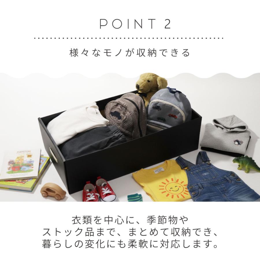 収納ボックス CRAFT 押入れ用 引き出し 3個組 黒 ブラック ダンボール