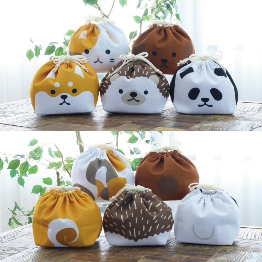 お弁当袋 おかおきんちゃくフレンズ お弁当巾着 キッズ 保冷 EVA樹脂