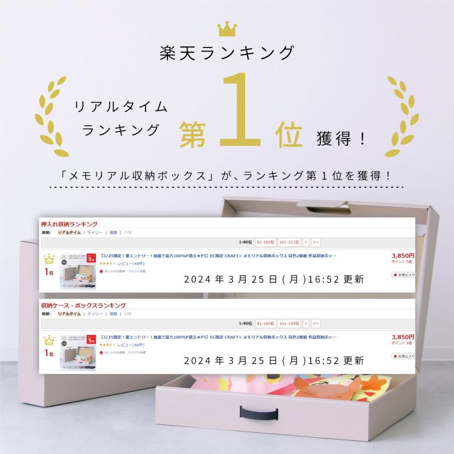 収納ボックス 作品収納ボックス CRAFT+ メモリアル収納ボックス 2個組 作品収納ケース メモリアルボックス 子供 作品 収納 幼稚園 保育園 小学生 お絵描き 立体 |  | 01