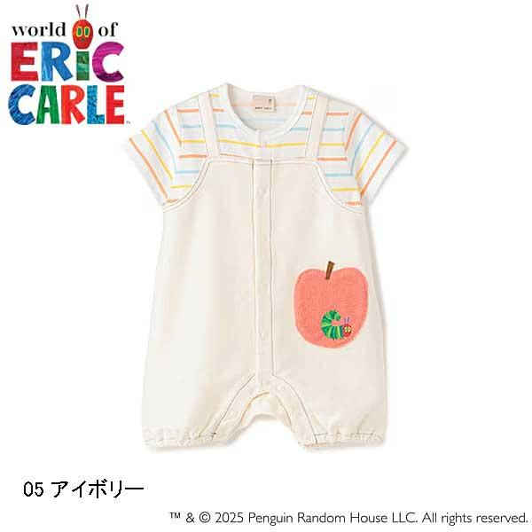 エイプ　カバーオール　笑しべ petit main main プティマイン 【はらぺこあおむし】サロペ風