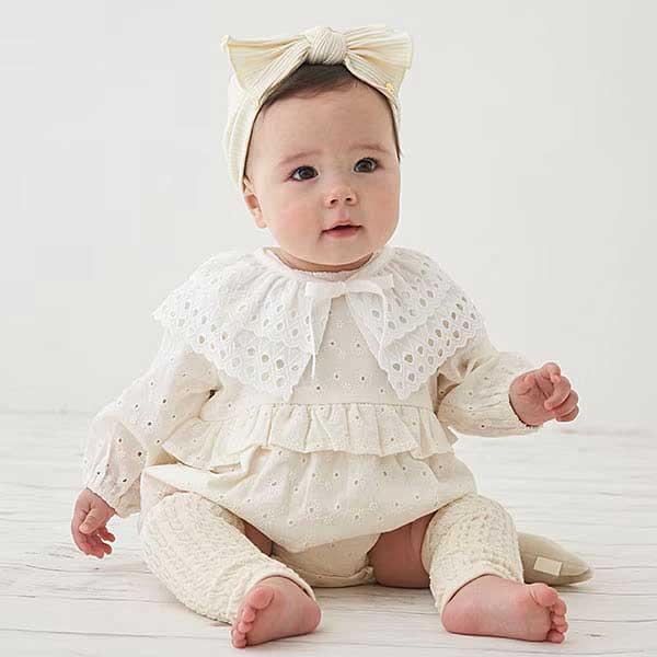 petit main プティマイン petit main 襟付きレースロンパース 70cm