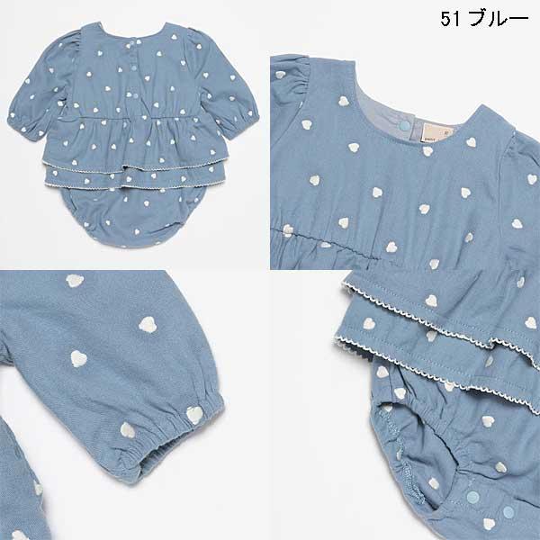 petit main プティマイン petit main ハート刺繍ロンパース
