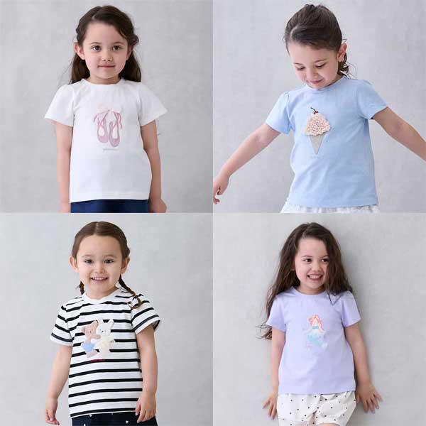 petit main main プティマイン 【防汚】キラキラモチーフTシャツ 90