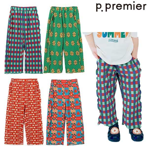 p.premier(ピードットプルミエ)　さらさら涼しいエアリープリーツ総柄ワイドパンツ　90-120ｃｍ　2026-05　P320016（Yahoo!・トヨフク子供服店）
