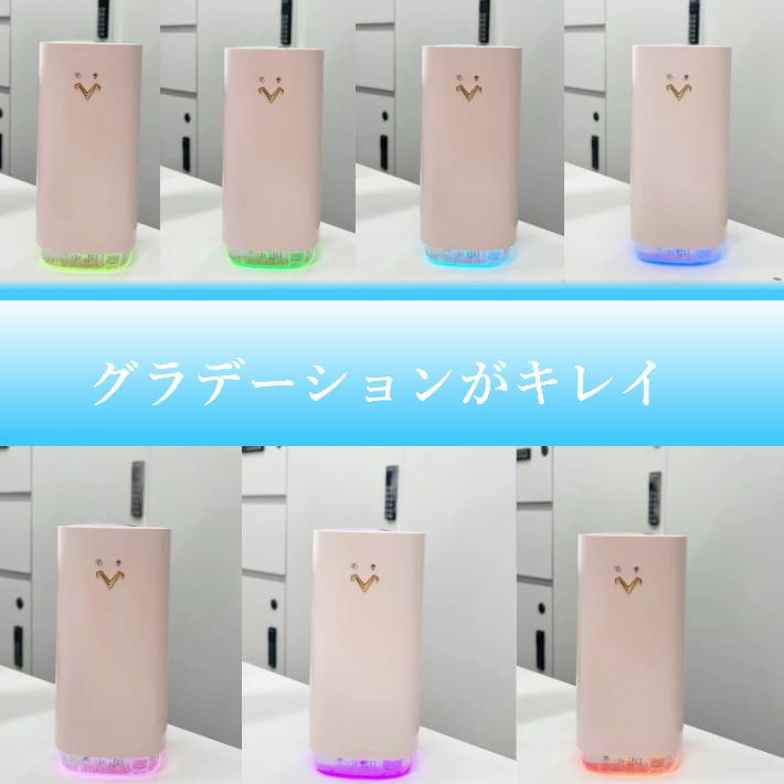 多機能卓上加湿器 ナノスチーム加湿 LEDライト7色グラデーション 星空