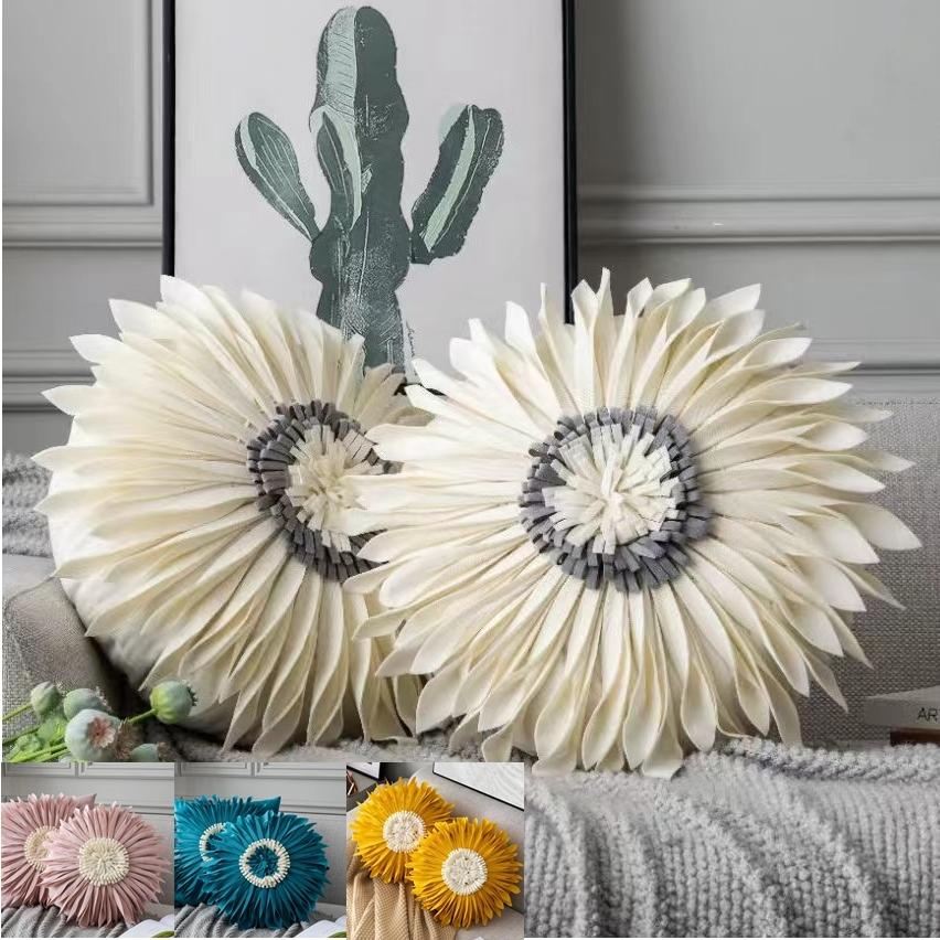 クッションカバー おしゃれ 可愛いカバー 1枚 全6色 お花のクッション