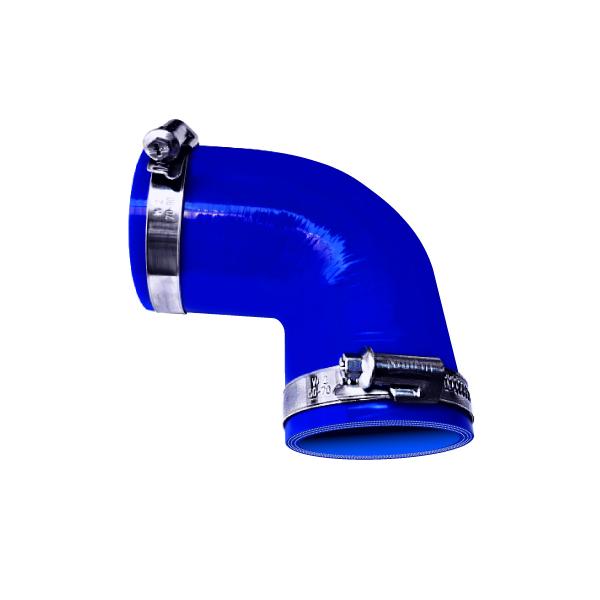 TOYOKING バンド付シリコンホース エルボ90度 同径 内径Φ127mm 青色 ロゴマーク無し ラジエーター ターボ等 汎用