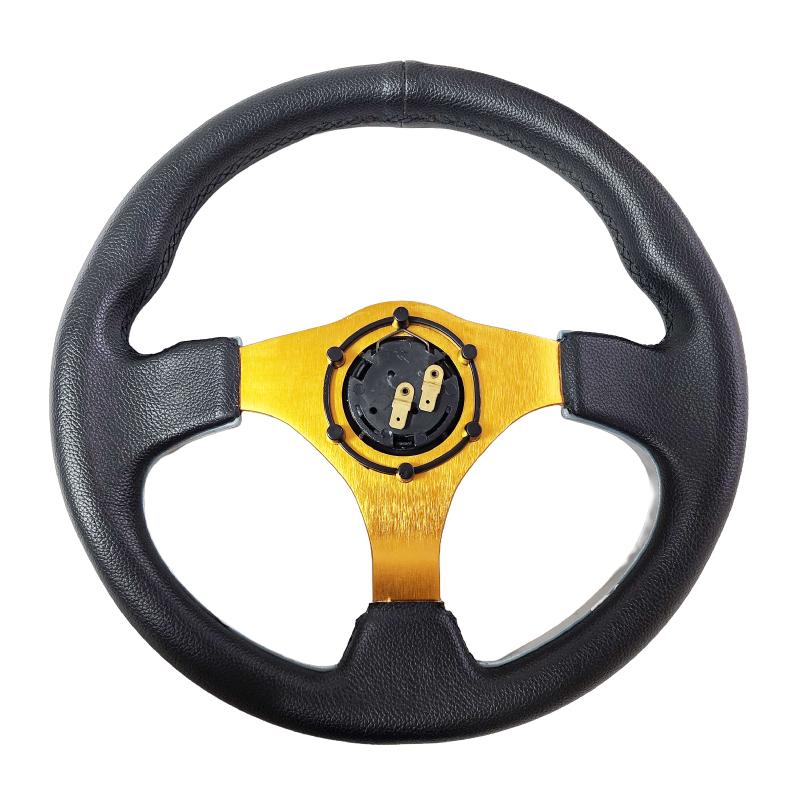 アウトレット品】PCD70mm 規格32cm 小径ステアリング 金/銀/黒（表