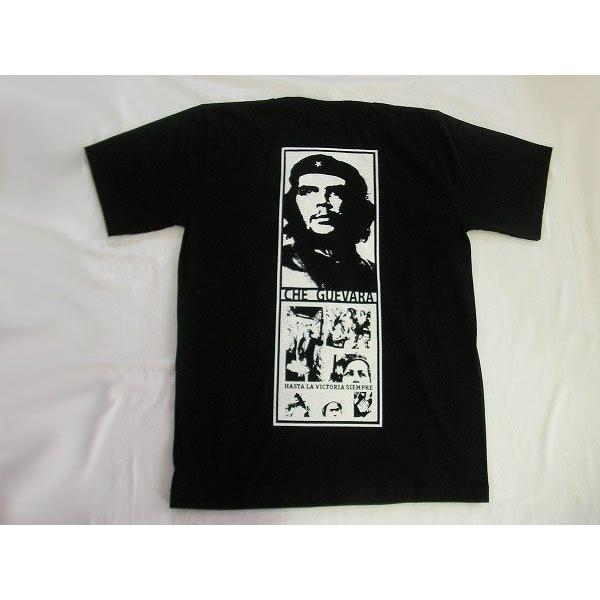 チェ ゲバラ 肖像画 半袖Tシャツ 両面柄違い 黒 : シリコンホース専門