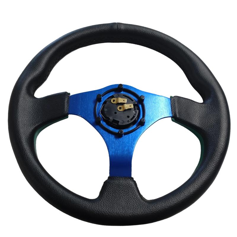 展示品未使用良品】PCD70mm規格 32cm 小径ステアリング 青/緑/黒(中心
