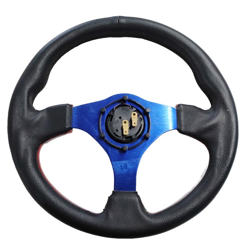 展示品良品特価！】PCD70mm規格 32cm 小径ステアリング 青/銀/黒（中心