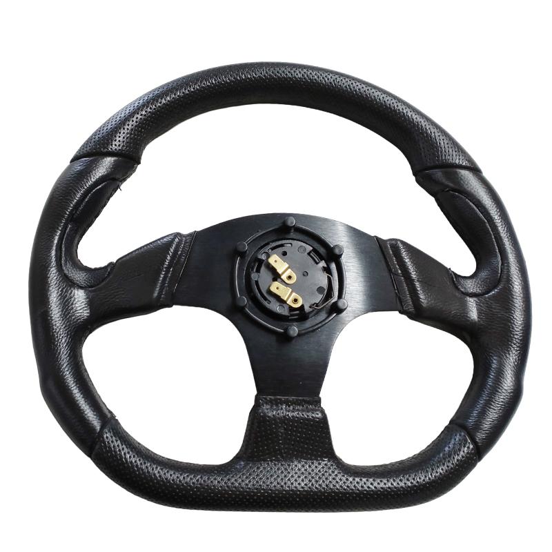 小径　ステアリングホイール 28cm 黒 展示品良品特価！】PCD70mm規格 33×30.5cm 小径ステアリング 黒（中心