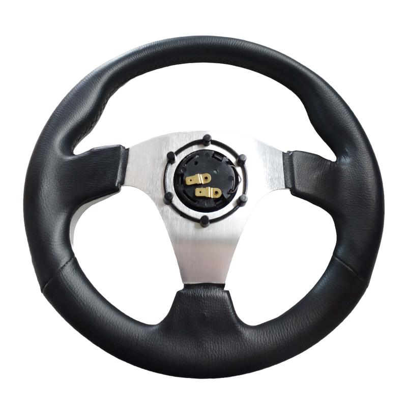 展示品良品特価！】PCD70mm規格 31.5cm 小径ステアリング 黒/銀/（表