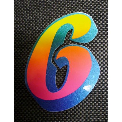 英数字グラデーションステッカー2枚入り [S]イエロー6 : トーヨコ