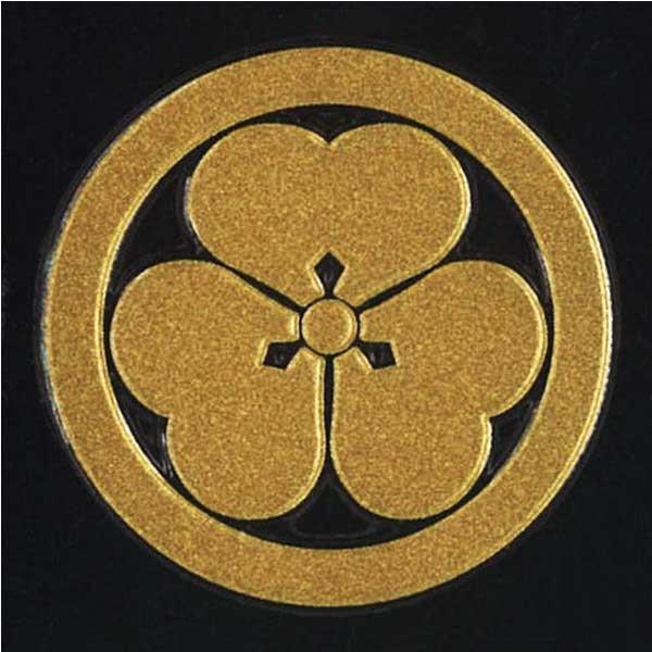 149円 限定価格セール 家紋 蒔絵シール 家紋ステッカー 丸に片喰 金 30mm
