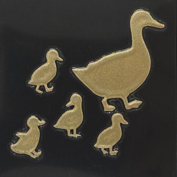 鳥 蒔絵シール LOVE BIRD アヒル 金 スマホ用デコシール