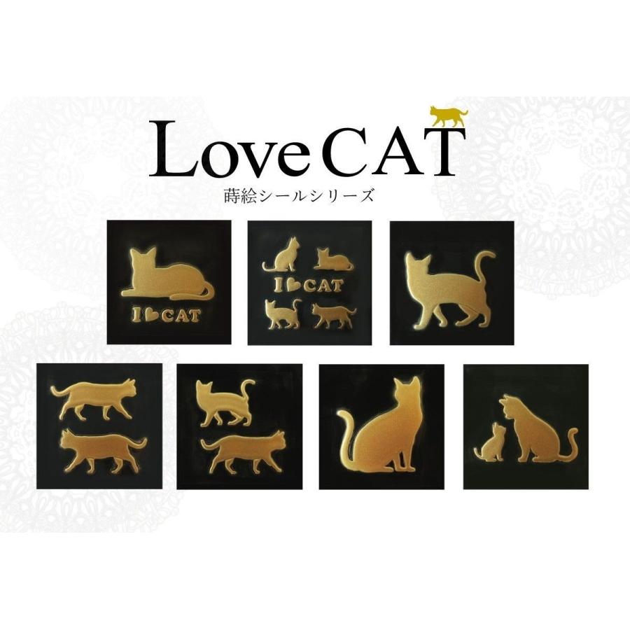 猫 蒔絵シール love cat 「長毛A（横向き） 金」 : TOYO LABO - 通販