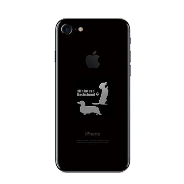 犬 蒔絵シール LOVE DOG ミニチュアダックスフンド（2匹）銀 : TOYO