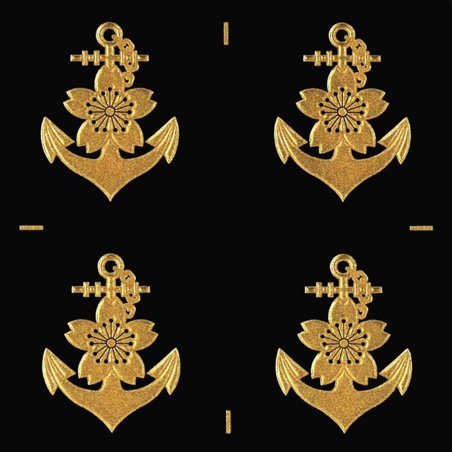 蒔絵 シール ステッカー「大日本帝國 海軍記章」 金 24mm 4個付 : TOYO