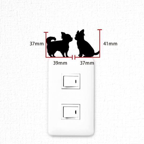 犬 ウォールステッカー 「DOG LI FE+ ドッグライフ+」（チワワ（仲良し