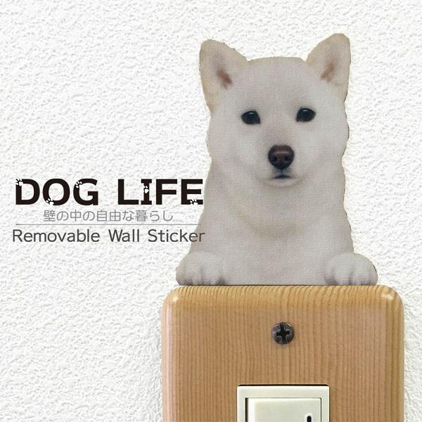DOG LIFE 【はこぽす対応商品】 Color ドッグライフ ブランドのギフト カラー 犬 ウォールステッカー 白毛 柴犬