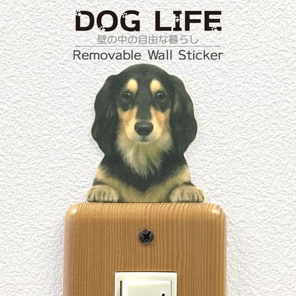 DOG LIFE Color 通販 業界No.1 激安 ドッグライフ カラー 犬 ミニチュアダックスフンド ロングヘアーブラックタン ウォールステッカー
