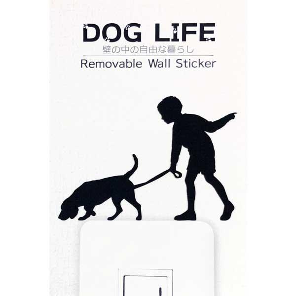 犬 ウォールステッカー 「DOG LI FE  ドッグライフ 」（ビーグル（くんくん））スイッチ ステッカー