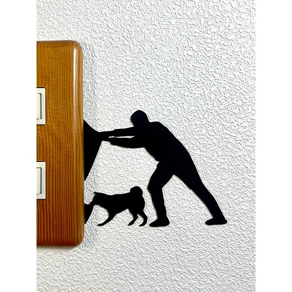 犬 ウォールステッカー 「DOG LIFE ドッグライフ」（柴犬「引っぱり」）スイッチ ステッカー しばいぬ WSDOG38STOYO