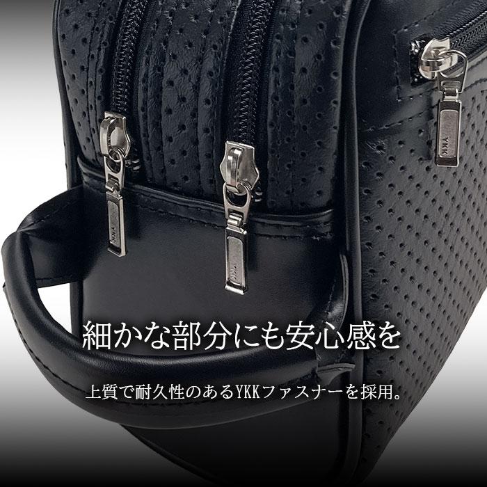 平野鞄 世界に誇る職人技 セカンドバッグ メンズ ハンドル付き 縦持ち ダブルファスナー 2ルーム YKK ブラック 無地 日本製 国産 豊岡製鞄 結婚式 クラッチ_4
