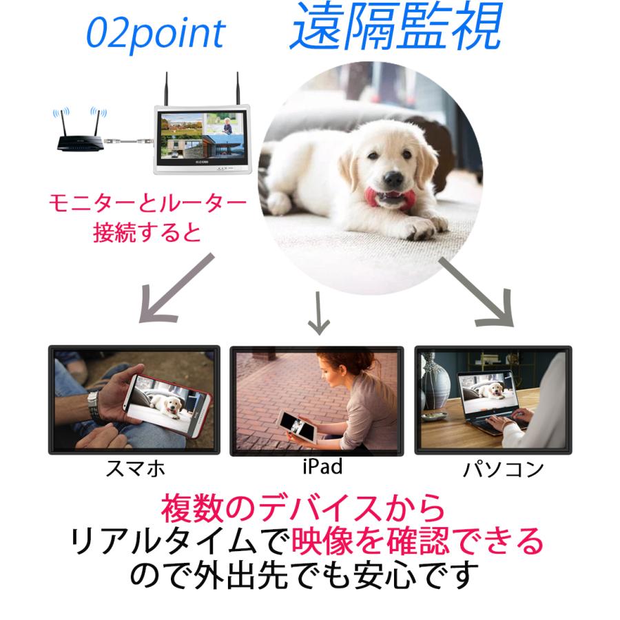 防犯カメラ 4chワイヤレス セキュリティ カメラ T0801B Hiseeu 防犯カメラ 屋外 家庭用 300万画素 ワイヤレス wifi 4台