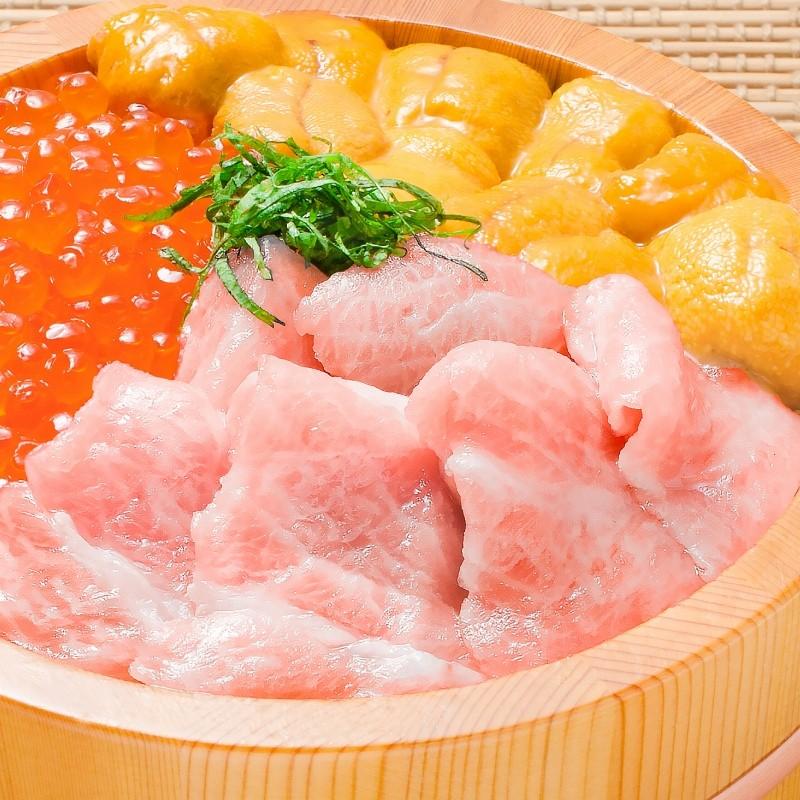 お中元 豊洲の海鮮丼セット 極み 約3〜4人前 本マグロ大トロ特盛り