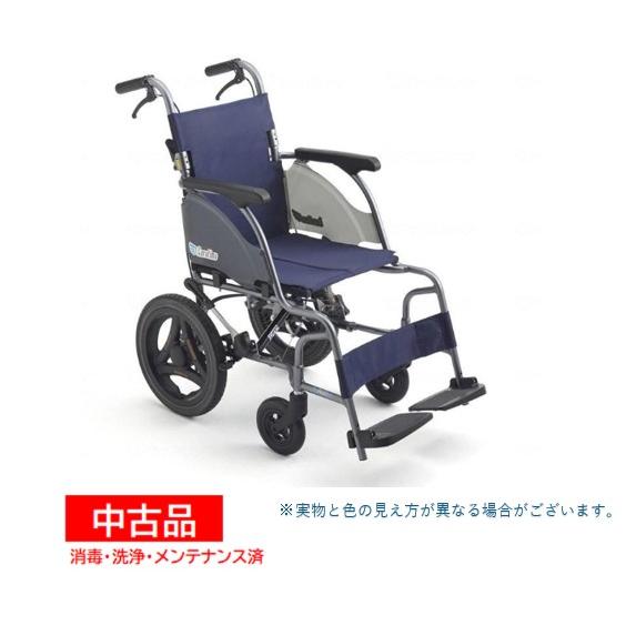中古】 ミキ CRT-6 介助 40幅 紺 軽量 コンパクト 軽い 車いす 車椅子
