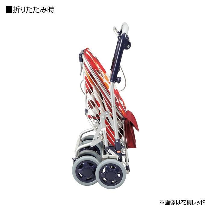 ユーバ産業 ショッピングカート スワレル 花柄 ネイビーブルー