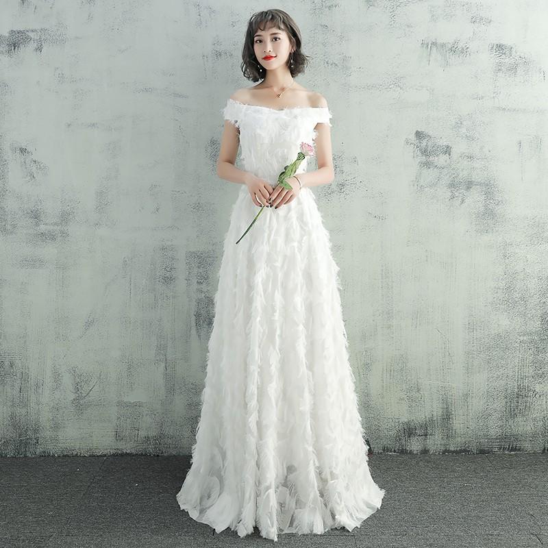 ウェディングドレス 二次会 白 Aライン 海外挙式 花嫁 大きいサイズ 