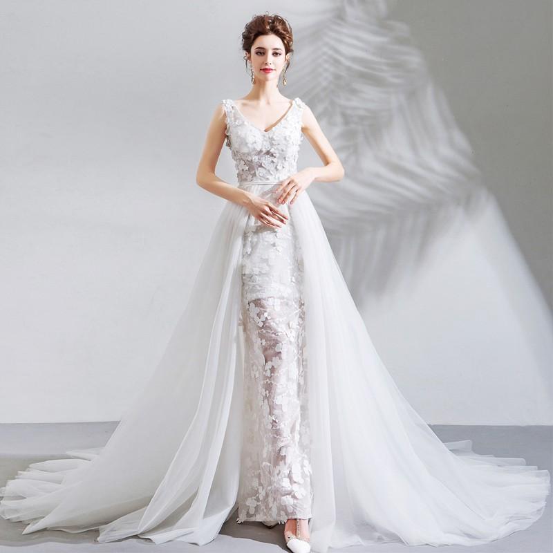 花嫁 ウェディングドレス 白 二次会 Aライン 海外挙式 大きいサイズ 