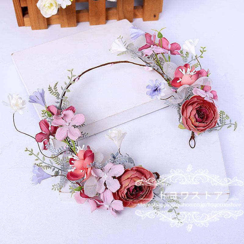 花冠 ウェディング 花冠 子供 花かんむり 手作り花冠 安い 花かんむり 結婚式 ウェディング 花かんむり ウェディング 花冠 髪飾り ヘッドドレス 二次会 披露宴 Crts トヨワストア 通販 Yahoo ショッピング