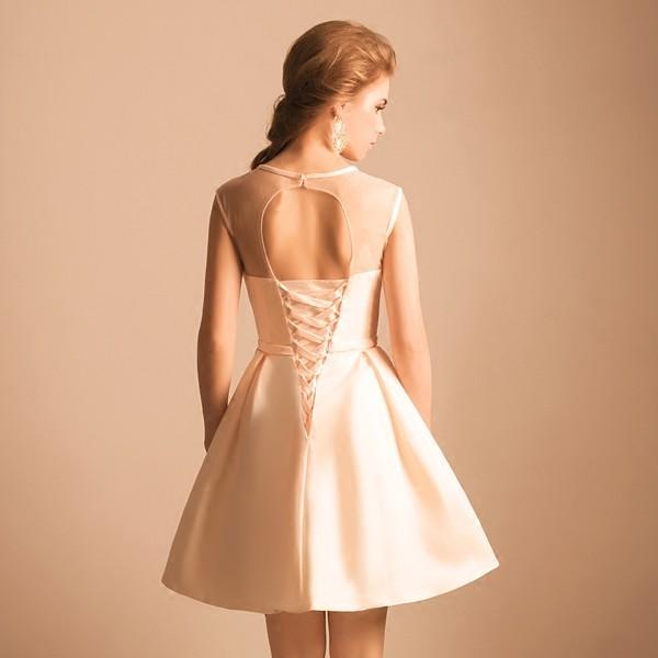 ミニドレス】ウェディングドレス XS～XXXL 上質 花嫁 結婚式 披露宴 刺