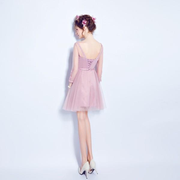 カラーミニドレス 長袖 花嫁 ミニドレス 安い パーティードレス 二次会 コンサート 結婚式 ミニドレス 演奏会 ブライズメイドドレス ミニ 発表会 プロムドレス Csmnq177 トヨワストア 通販 Yahoo ショッピング