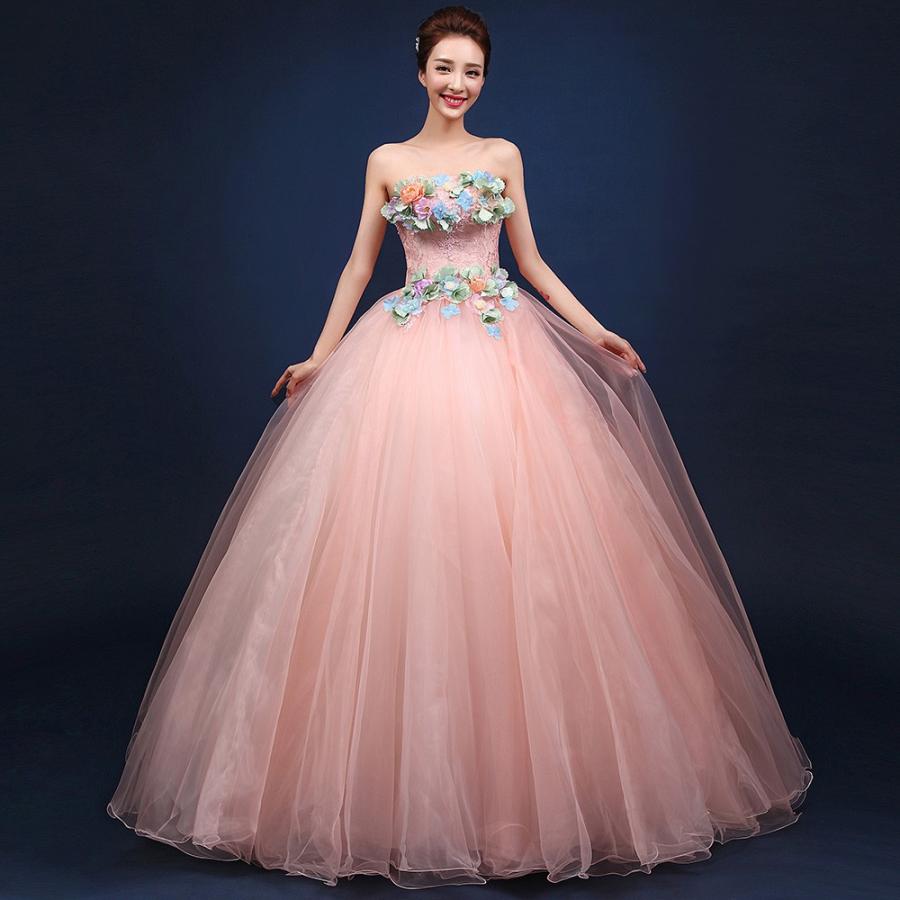 限定完売モデル カラードレス 演奏会 安い ロングドレス コンサート パーティードレス 発表会 ウェディングカラードレス 二次会 プリンセスライン 結婚式 ステージ衣装 ピンク 安い 特売 Www Superavila Com