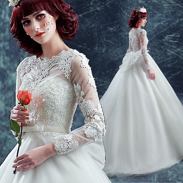 ウエディングドレス プリンセス 長袖 二次会 ウェディングドレス 花嫁 安い 秋冬 結婚式 プリンセス ロングドレス エンパイア ドレス 花嫁 Dress ロングドレス Wedding トヨワストア ブライダル 披露宴 Gzppq184 販促ワールド