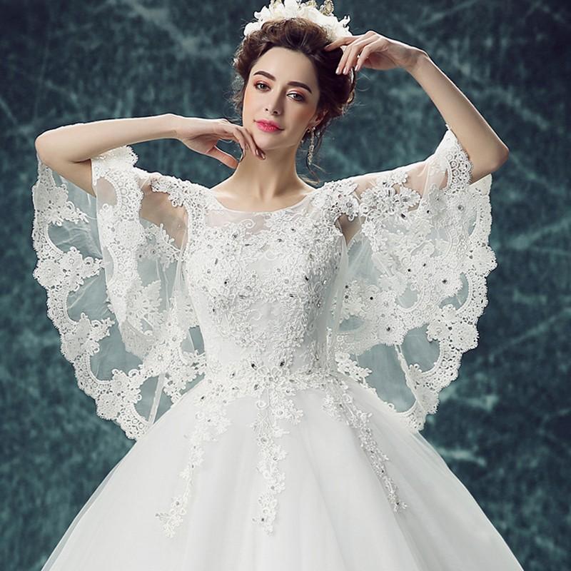 ウェディングドレス 袖あり 白 二次会 結婚式 大きいサイズ 安い 