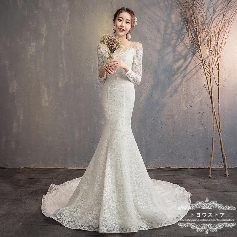 結婚式ウエディング前撮りマーメイドドレス韓国風