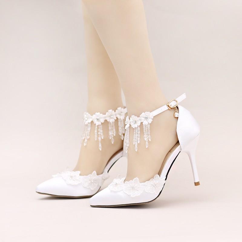 ウェディングシューズ ポインテッドトゥ レディース 靴 ストラップ 安い パンプス 結婚式 ハイヒール パーティー 二次会 痛くない 9cm Jthx011 トヨワストア 通販 Yahoo ショッピング