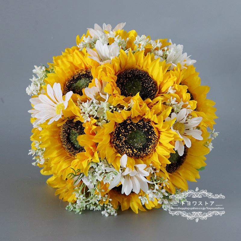 超新作 ブーケセット 結婚式 ヒマワリ ウエディング 花嫁 前撮り 披露宴 安い 二次会 ブライダルブーケ パーティー 花束 歓迎会 卒業式 お祝い 母の日 プレゼント Ask Koumuin Com