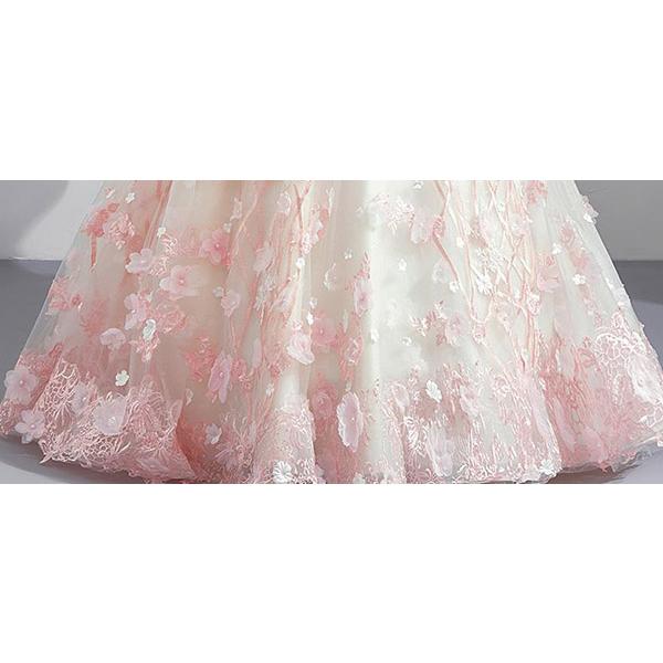 ウエディングドレス カラードレス 格安 結婚式 二次会 桜ピンク 大きい 