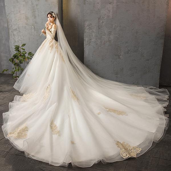 即納特典付き ウエディングドレス 長袖 花嫁 ドレス 二次会 プリンセス 結婚式 披露宴 ブライダル ロングドレス エンパイア Wedding Dress 大きいサイズ 新品 珍しい Www Thedailyspud Com